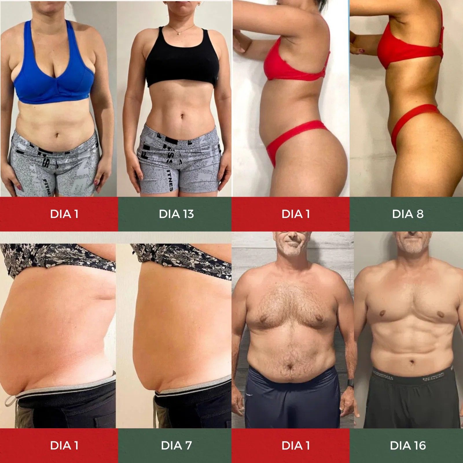 Resultados reais antes e depois