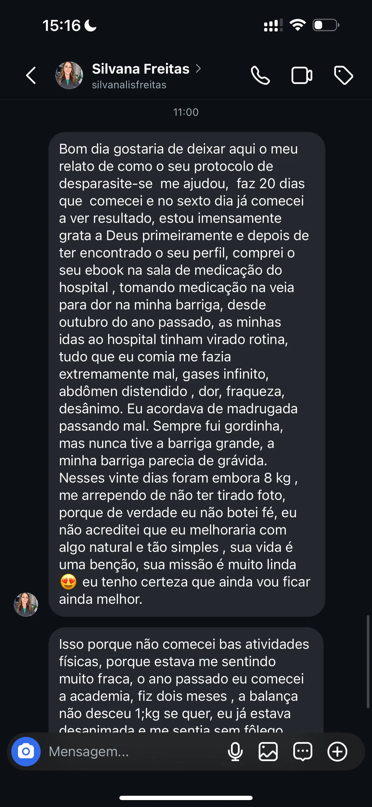 Resultados reais antes e depois